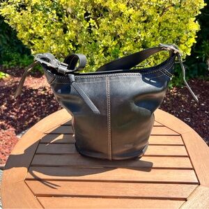 Coach Black Leather Hobo Bag